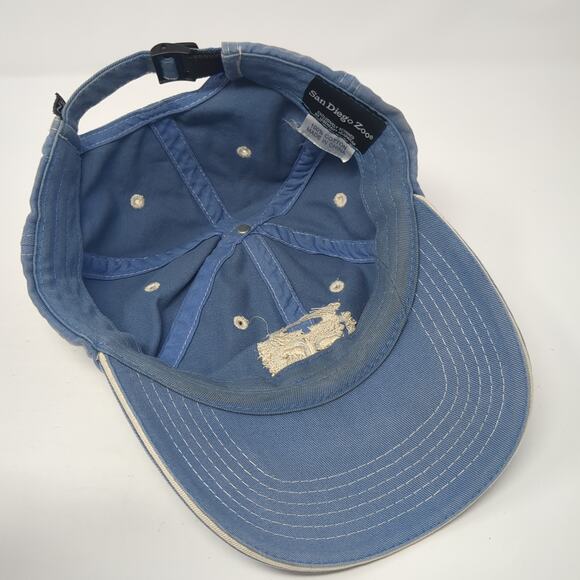 San Diego Zoo Wild Animal Park Baseball Cap Blue One Size Adjustable Denim - Picture 6 of 8